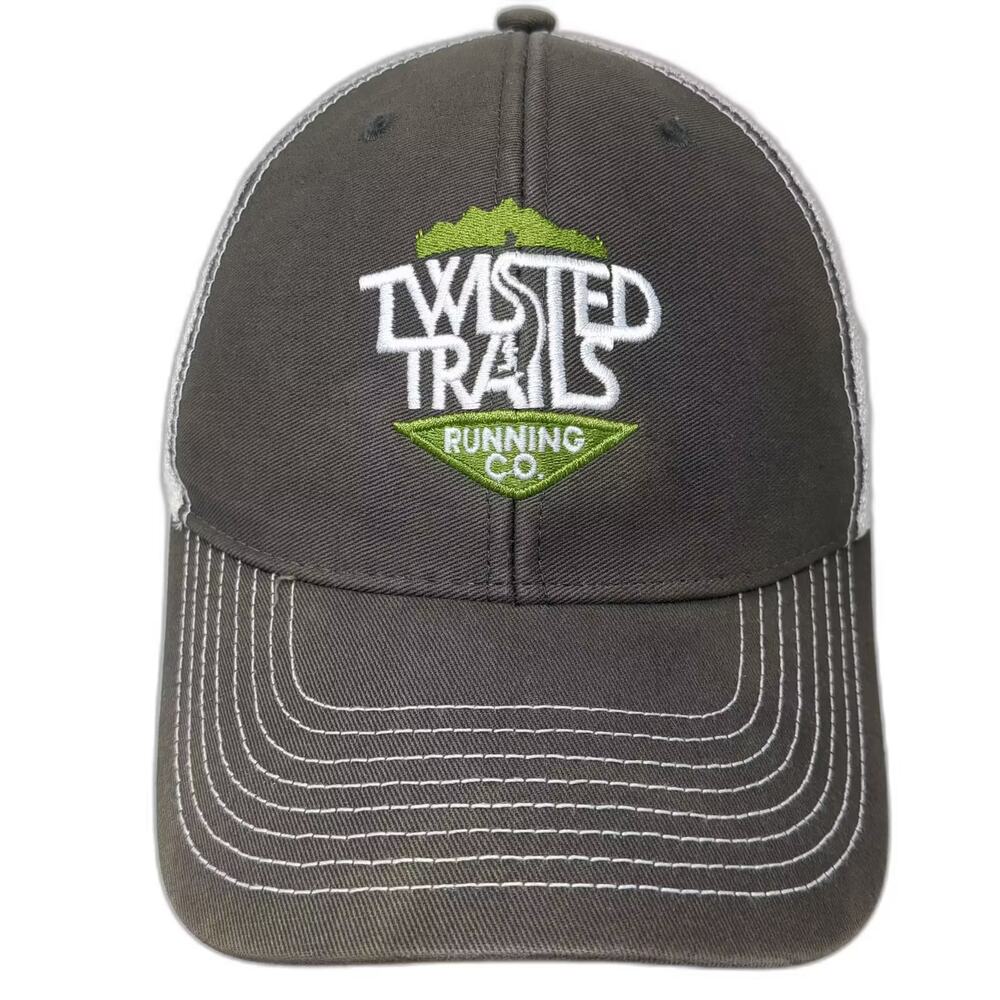 Ouray Trucker Hat Gray White OS Twisted Trails Running Co Colorado Flag Snapback